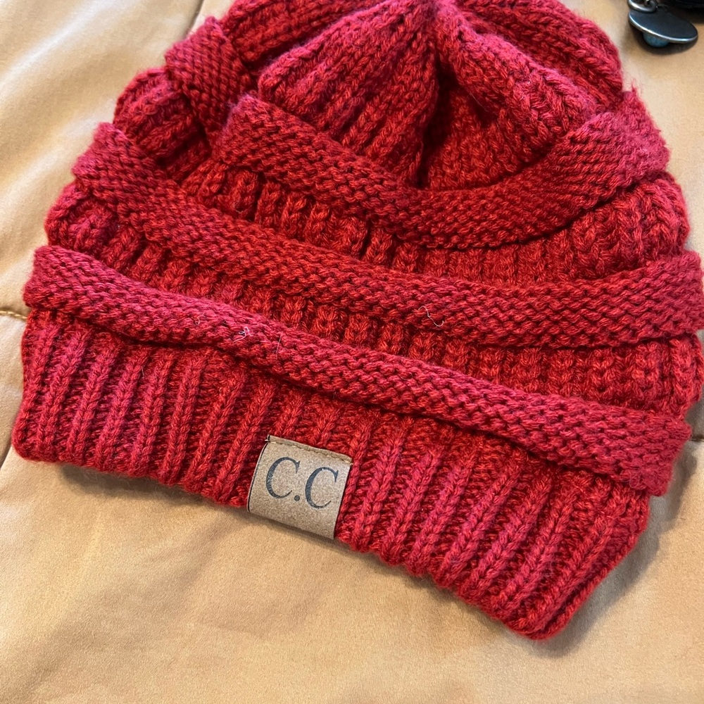 C.C  Red Knit Beanie